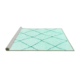 Sideview of Machine Washable Solid Turquoise Modern Area Rugs, wshabs1848turq