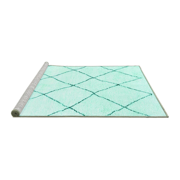 Sideview of Machine Washable Solid Turquoise Modern Area Rugs, wshabs1848turq