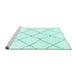 Sideview of Machine Washable Solid Turquoise Modern Area Rugs, wshabs1848turq