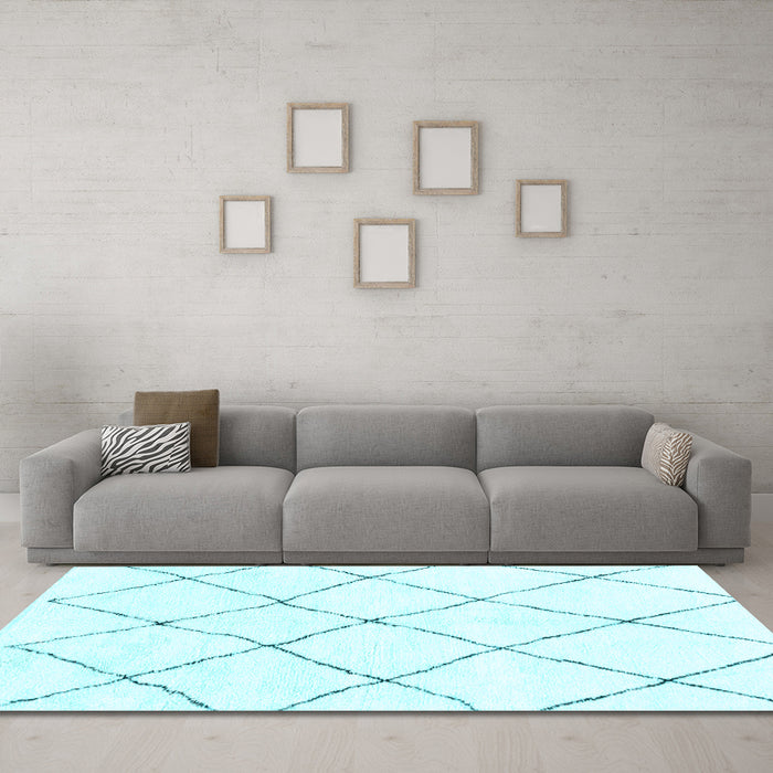 Machine Washable Solid Light Blue Modern Rug in a Living Room, wshabs1848lblu