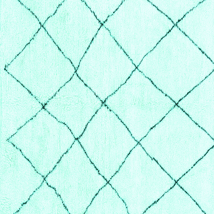 Square Solid Turquoise Modern Rug, abs1848turq