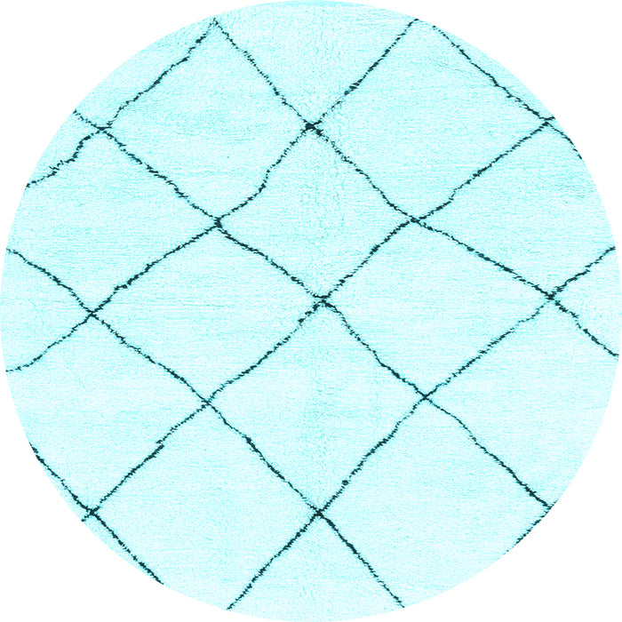 Round Machine Washable Solid Light Blue Modern Rug, wshabs1848lblu