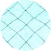 Round Machine Washable Solid Light Blue Modern Rug, wshabs1848lblu