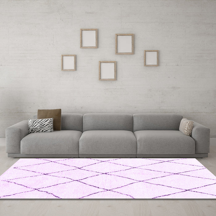 Machine Washable Solid Purple Modern Area Rugs in a Living Room, wshabs1848pur