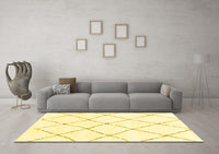 Machine Washable Solid Yellow Modern Rug, wshabs1848yw