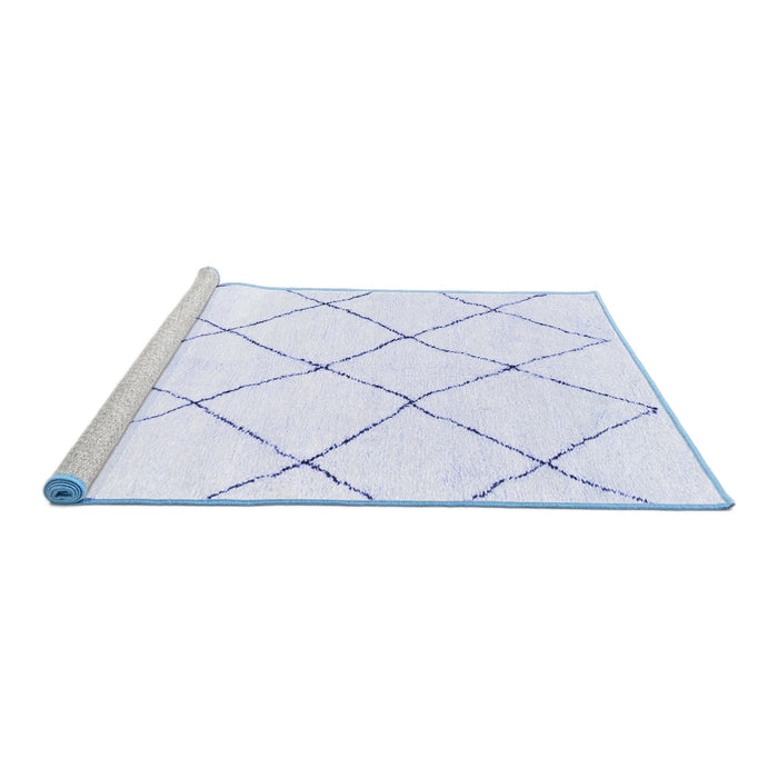 Sideview of Machine Washable Solid Blue Modern Rug, wshabs1848blu