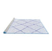 Sideview of Machine Washable Solid Blue Modern Rug, wshabs1848blu