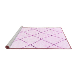 Sideview of Machine Washable Solid Pink Modern Rug, wshabs1848pnk