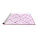 Sideview of Machine Washable Solid Pink Modern Rug, wshabs1848pnk