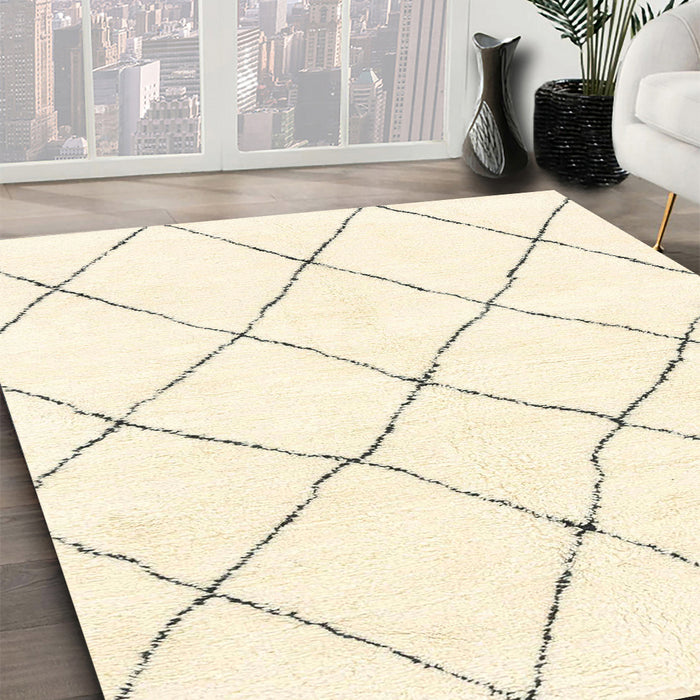 Machine Washable Abstract Vanilla Gold Rug in a Family Room, wshabs1848