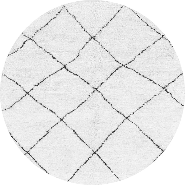 Round Machine Washable Solid Gray Modern Rug, wshabs1848gry