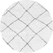 Round Machine Washable Solid Gray Modern Rug, wshabs1848gry