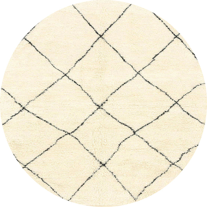 Round Abstract Vanilla Gold Solid Rug, abs1848