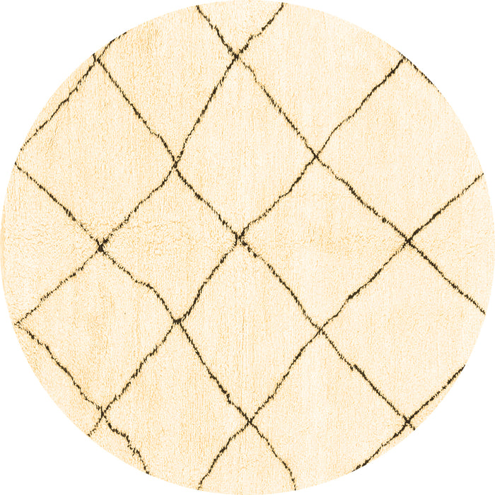 Round Machine Washable Solid Brown Modern Rug, wshabs1848brn