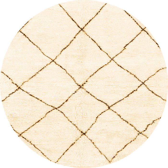 Round Solid Orange Modern Rug, abs1848org
