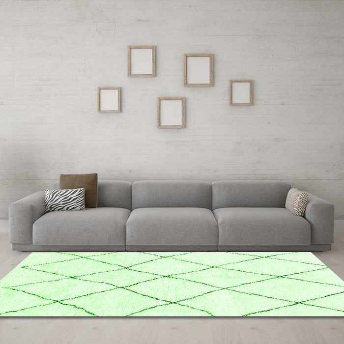 Machine Washable Solid Green Modern Area Rugs in a Living Room,, wshabs1848grn
