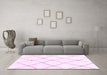 Machine Washable Solid Pink Modern Rug in a Living Room, wshabs1848pnk