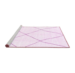 Sideview of Machine Washable Solid Pink Modern Rug, wshabs1849pnk