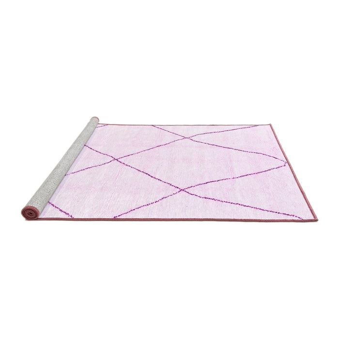 Sideview of Machine Washable Solid Pink Modern Rug, wshabs1849pnk