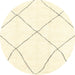 Round Abstract Beige Solid Rug, abs1849