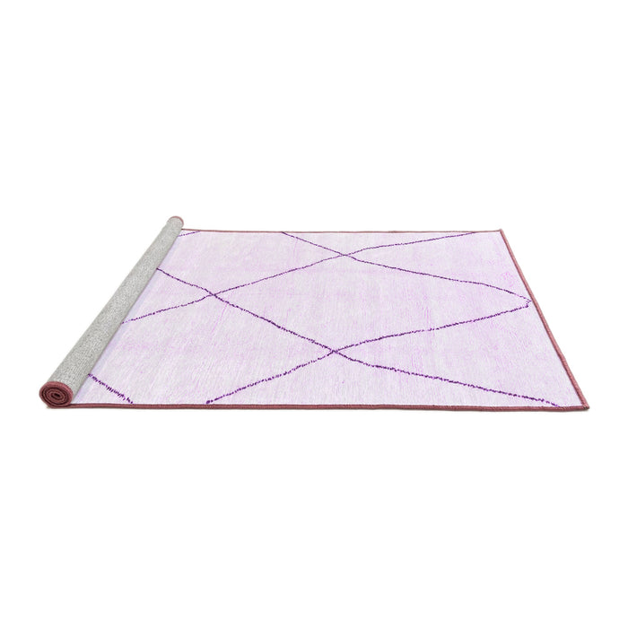 Sideview of Machine Washable Solid Purple Modern Area Rugs, wshabs1849pur