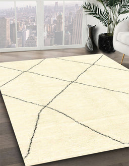 Abstract Beige Solid Rug in Family Room, abs1849