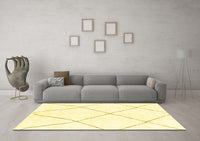 Machine Washable Solid Yellow Modern Rug, wshabs1849yw