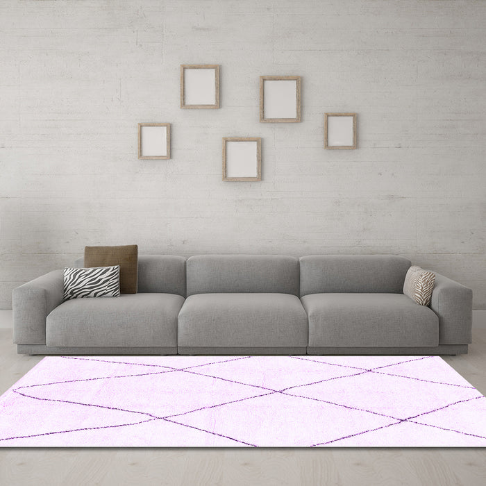 Machine Washable Solid Purple Modern Area Rugs in a Living Room, wshabs1849pur