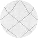 Round Machine Washable Solid Gray Modern Rug, wshabs1849gry