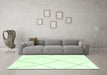 Machine Washable Solid Green Modern Area Rugs in a Living Room,, wshabs1849grn