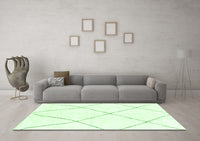 Machine Washable Solid Green Modern Rug, wshabs1849grn