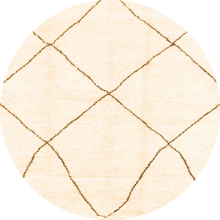 Round Machine Washable Solid Orange Modern Area Rugs, wshabs1849org