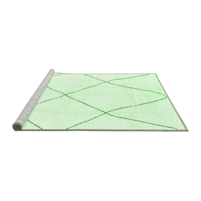 Sideview of Machine Washable Solid Green Modern Area Rugs, wshabs1849grn