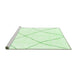 Sideview of Machine Washable Solid Green Modern Area Rugs, wshabs1849grn