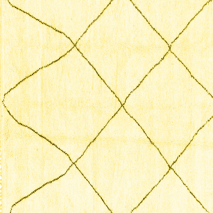 Square Machine Washable Solid Yellow Modern Rug, wshabs1849yw
