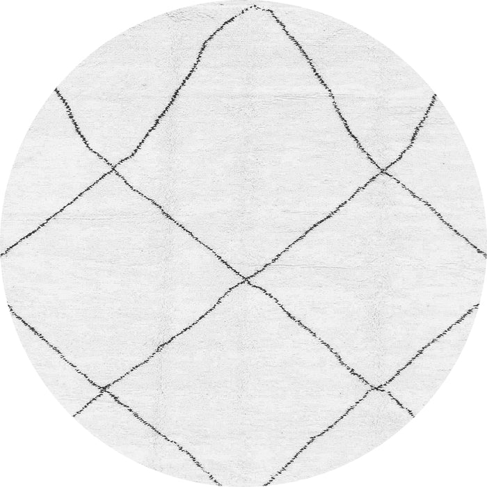 Round Solid Gray Modern Rug, abs1849gry