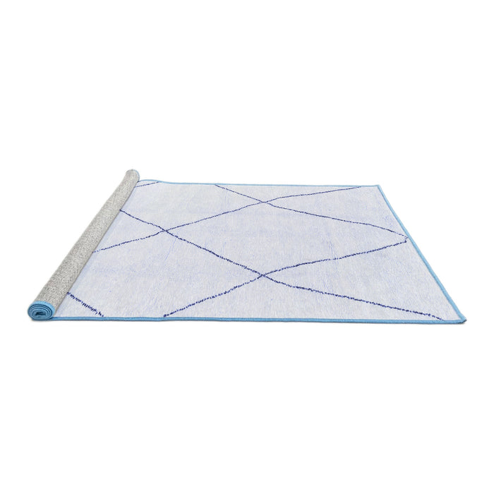 Sideview of Machine Washable Solid Blue Modern Rug, wshabs1849blu