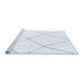 Sideview of Machine Washable Solid Blue Modern Rug, wshabs1849blu