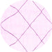 Round Solid Pink Modern Rug, abs1849pnk