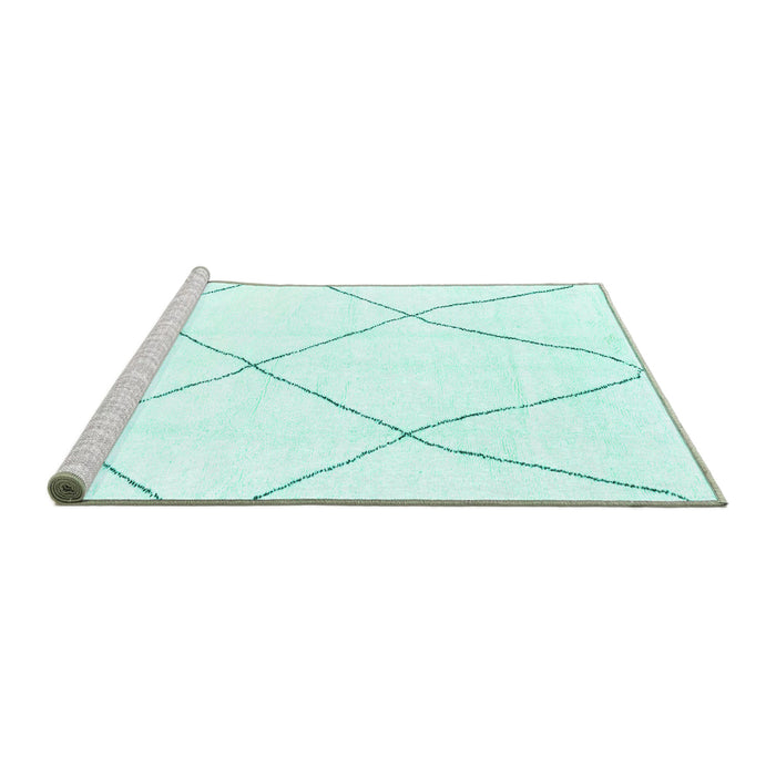 Sideview of Machine Washable Solid Turquoise Modern Area Rugs, wshabs1849turq