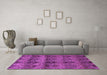 Machine Washable Abstract Purple Modern Area Rugs in a Living Room, wshabs184pur