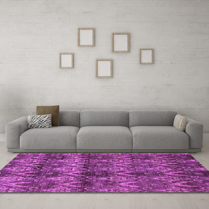 Machine Washable Abstract Purple Modern Area Rugs in a Living Room, wshabs184pur