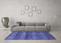 Machine Washable Abstract Blue Modern Rug, wshabs184blu