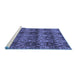 Sideview of Machine Washable Abstract Blue Modern Rug, wshabs184blu