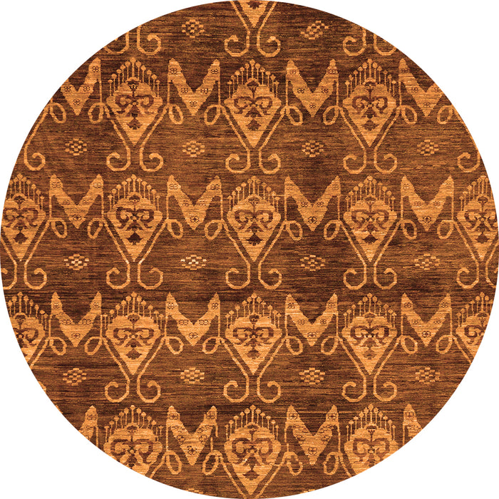 Round Abstract Orange Modern Rug, abs184org