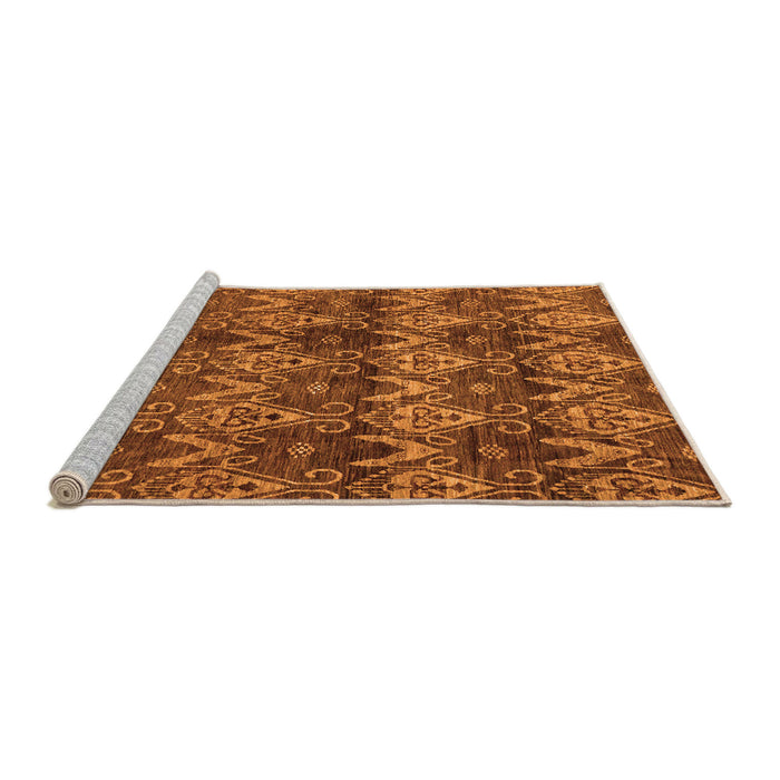 Sideview of Machine Washable Abstract Orange Modern Area Rugs, wshabs184org