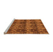 Sideview of Machine Washable Abstract Orange Modern Area Rugs, wshabs184org