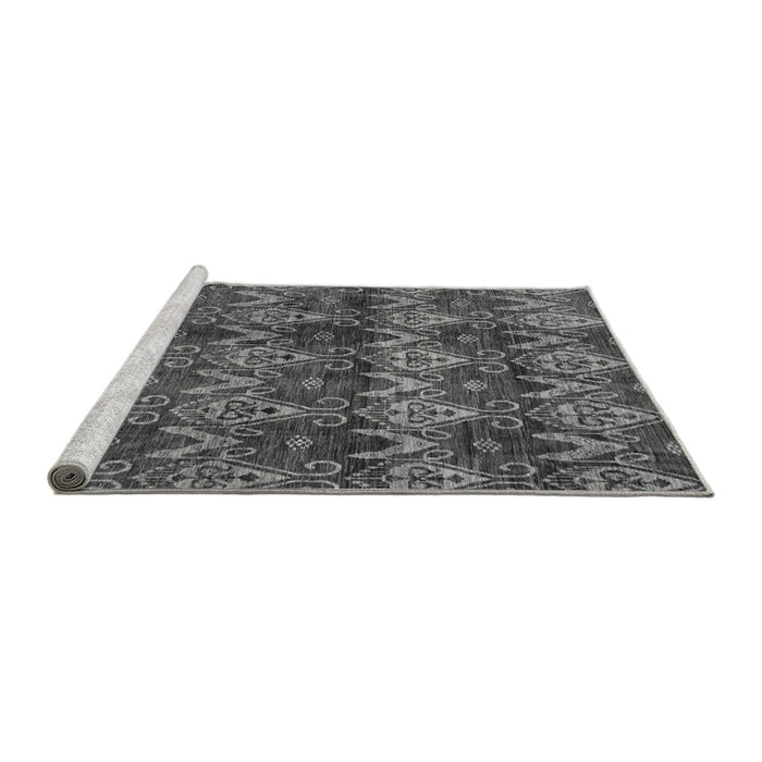 Sideview of Machine Washable Abstract Gray Modern Rug, wshabs184gry