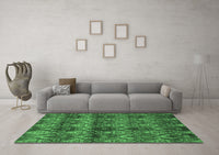 Machine Washable Abstract Emerald Green Modern Rug, wshabs184emgrn