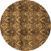 Round Machine Washable Abstract Brown Modern Rug, wshabs184brn